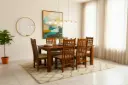 Adal 6 Seater Dining Set in Honey Finish
