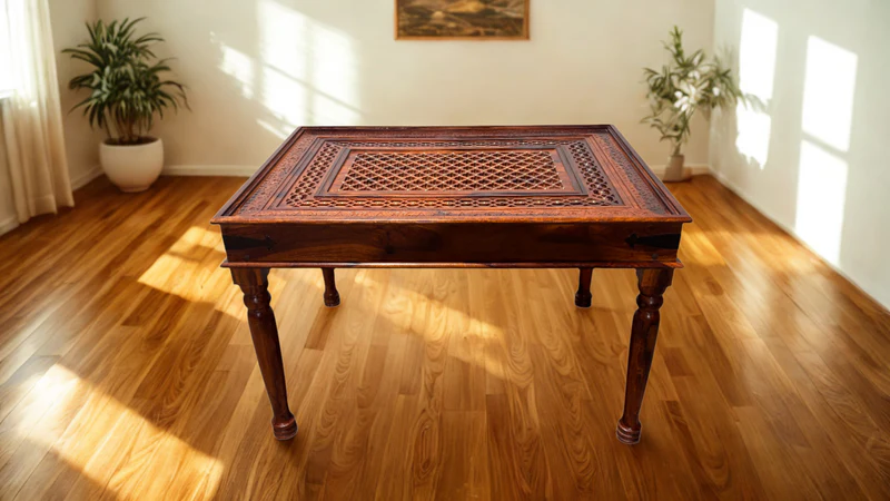 Jiksa 4 Seater Dining Table in Honey Finish