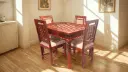 Rustic 4 seater Dining Set in Honey Finish