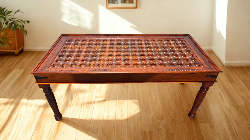 Rustic 6 Seater Dining Table in Honey Finish