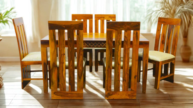 Spira 6 Seater Dining Set in Honey Finish