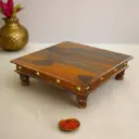 Wooden Chowki in Honey Finish