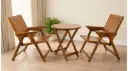 Belt Folding Chair Set in Honey Finish