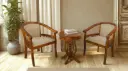 Grill Arm Chair Set in Honey Finish