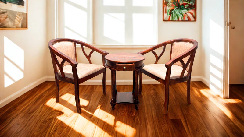 Y Arm Chair Set in Honey Finish