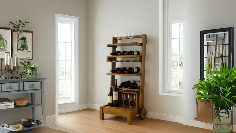 Bar Trolly in Honey Finish