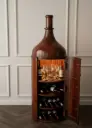 Bottle Bar Cabinet in Honey Finish