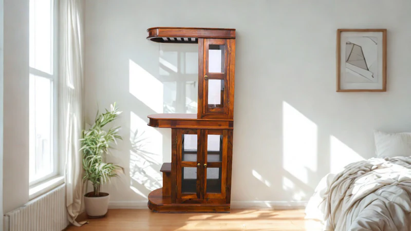 Python Bar Cabinet in Honey Finish