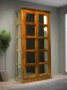 Glass Book rack in Honey Finish