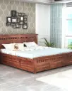 "Decor Your Home with STRATA FURNITURE – Sheesham Wood Queen Size Bed with Box Storage | Elegant Wooden Double Bed for Bedroom & Living Room"