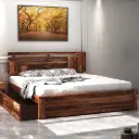 Aelinia Queen Drawer Bed-Teak