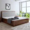 Avon King Grey Box Storage Bed-Teak Finish