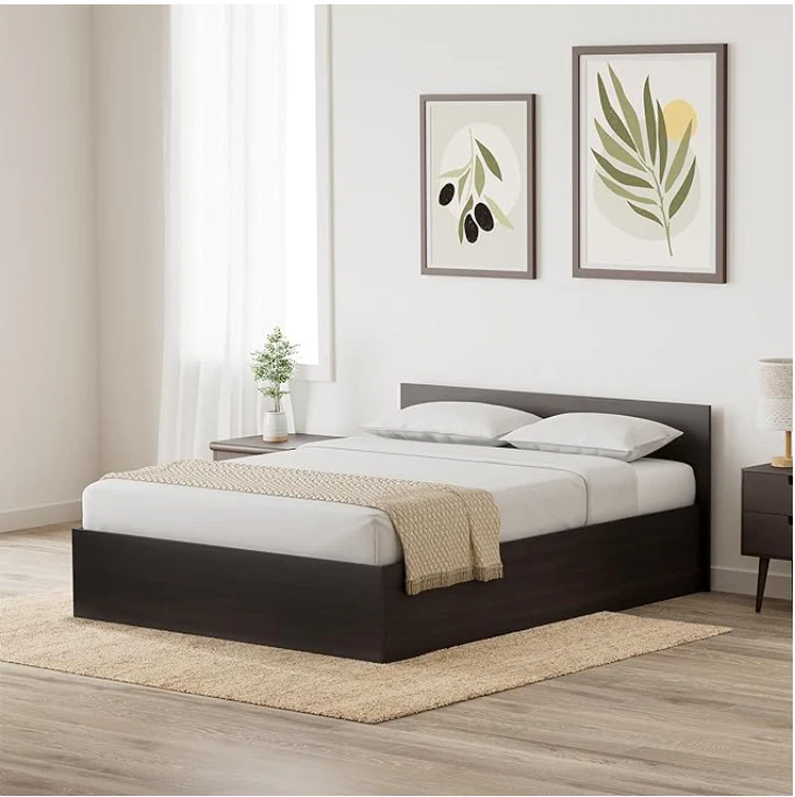 Luxe Engineered Wood King Bed with Box Storage (Wenge finish)