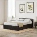 Luxe Engineered Wood King Bed with Box Storage (Wenge finish)