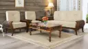 Cozy Light 5 Seater Sofa Set in Honey Finish