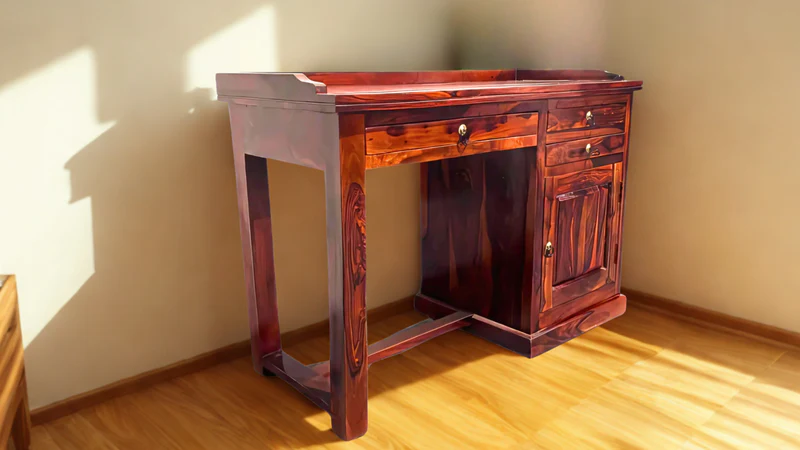 Shape Study Table with Drawer in Glossy Finish